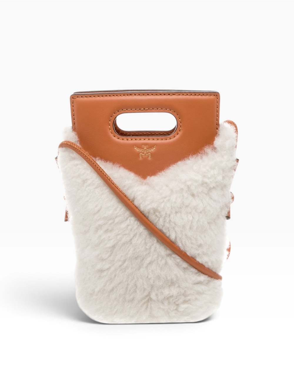 Mcm Leather Sherpa Crossbody with Mcm Dust Bag
